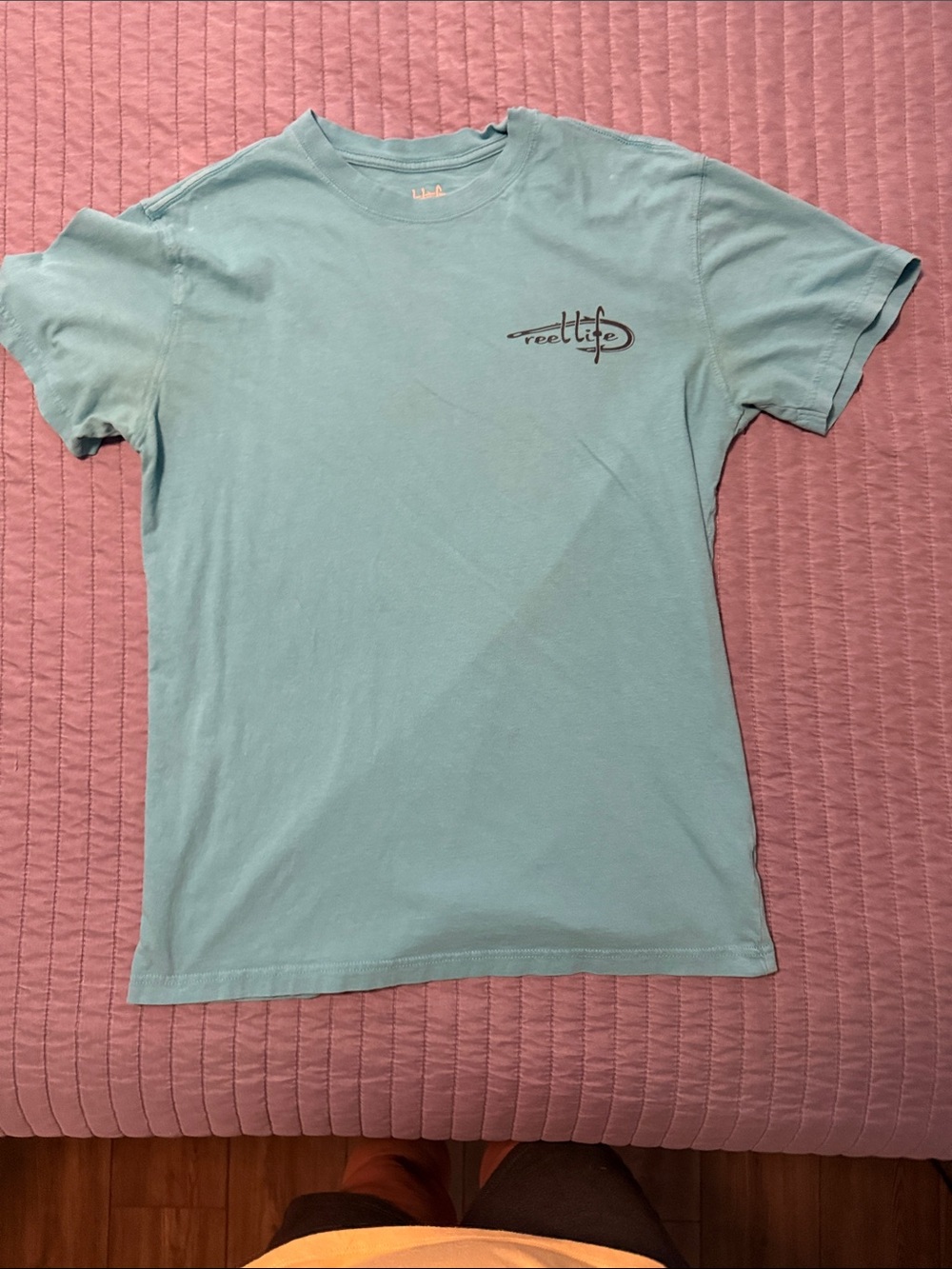 Reel Life Men’s Short Sleeve Tee - Light Aqua